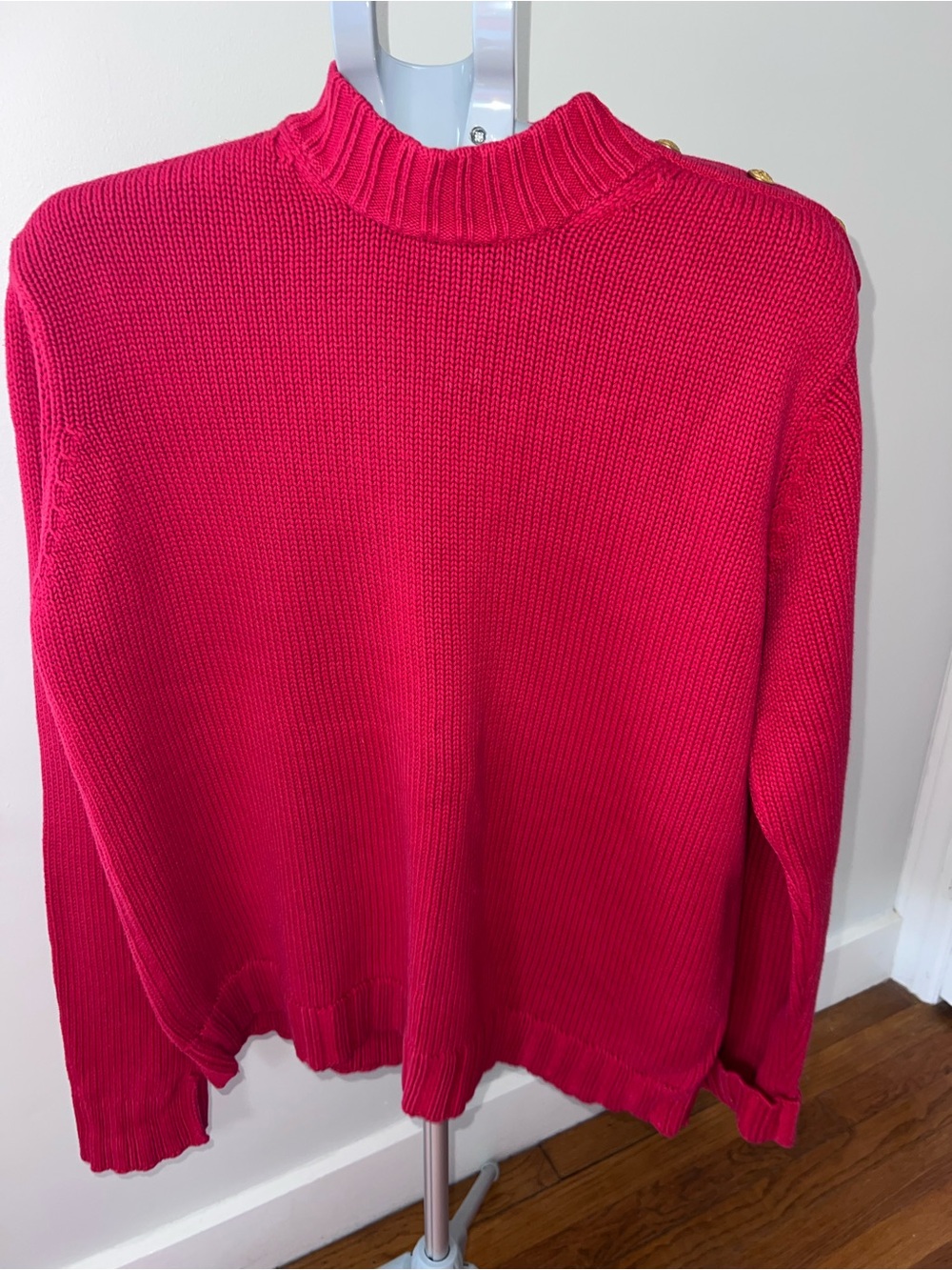 Lauren Ralph Lauren deep red Mock Neck 100 cotton sweater